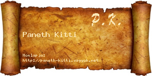Paneth Kitti névjegykártya